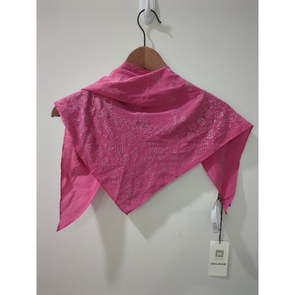 Zadig & Voltaire Bandy Triangle Strass Silk Rhinestone Scarf NWT - Picture 1 of 3